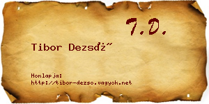 Tibor Dezső névjegykártya