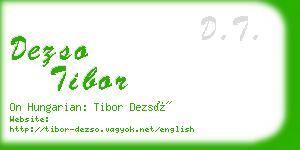 dezso tibor business card